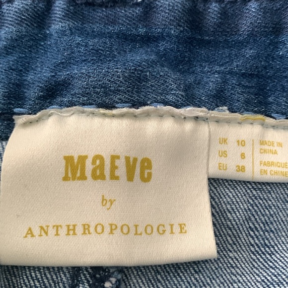 Maeve denim pencil skirt striped in 3 denim shades size 6 - Picture 2 of 4